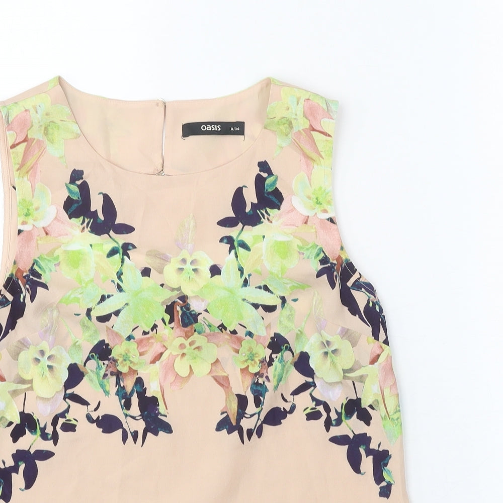 Womens UK Size 8 Oasis Beige Basic Blouse