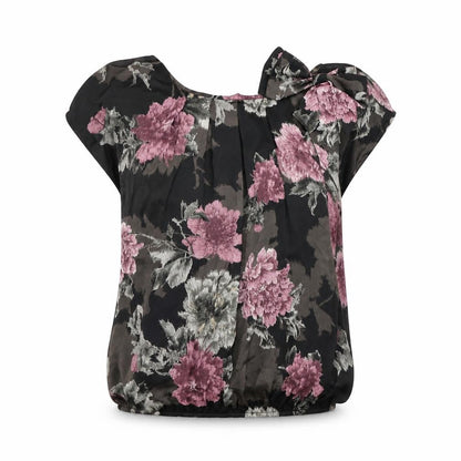 Amphora Womens Black Polyester Basic Blouse Size 10 Scoop Neck