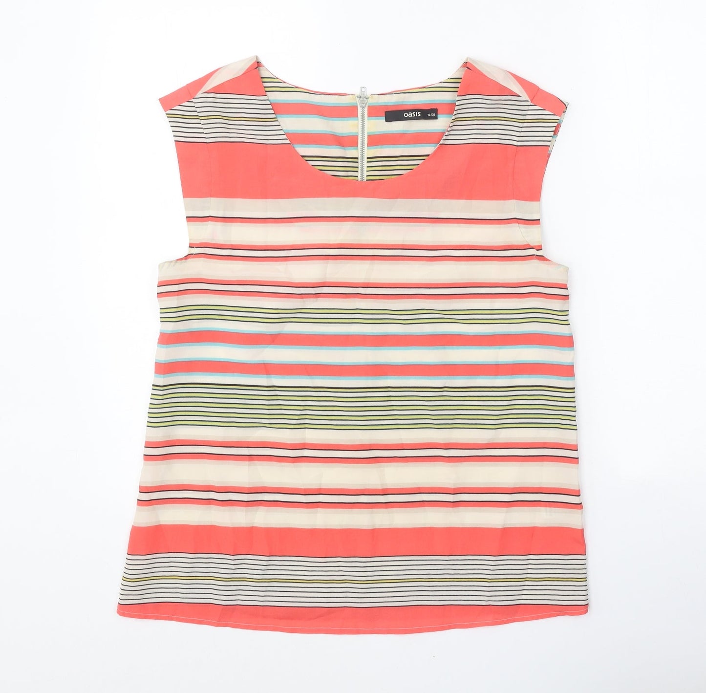 Womens UK Size 10 Oasis Multicoloured Basic Blouse