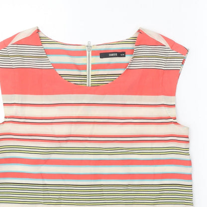 Womens UK Size 10 Oasis Multicoloured Basic Blouse