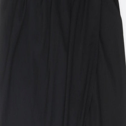 Ginger Fizz Womens Black Polyester Slip Dress Size 12 V-Neck Zip