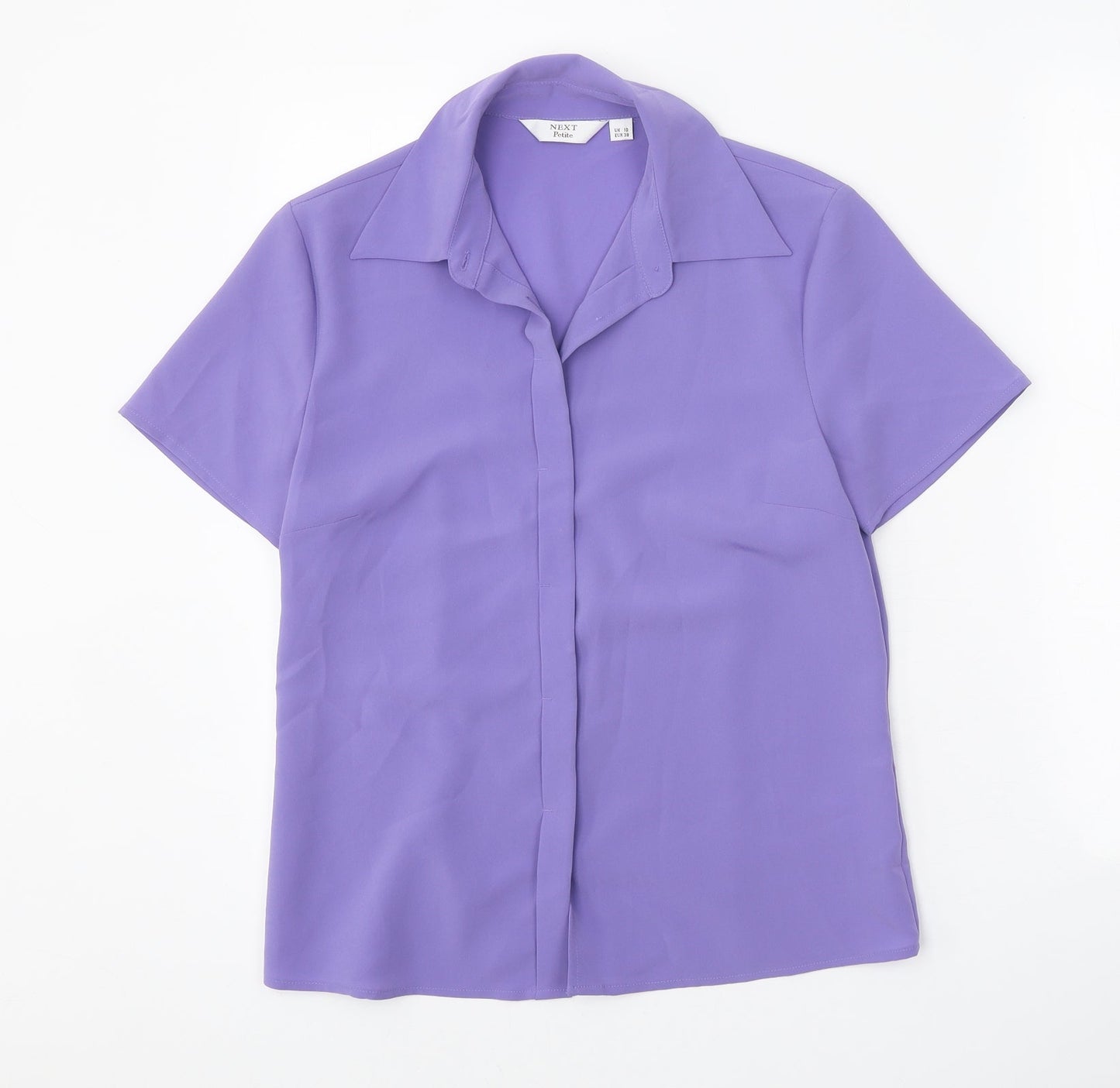 Womens UK Size 10 NEXT Purple Basic Button-Up