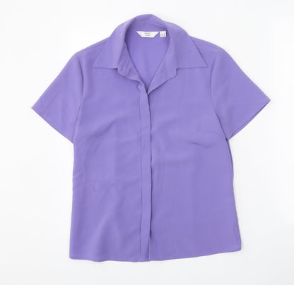 Womens UK Size 10 NEXT Purple Basic Button-Up