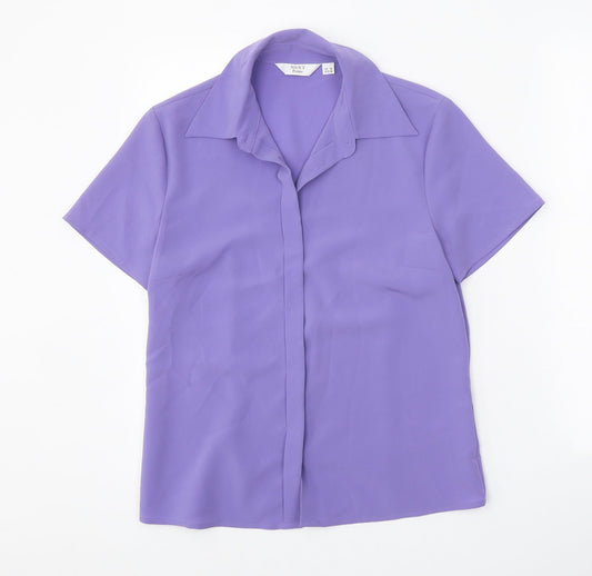 Womens UK Size 10 NEXT Purple Basic Button-Up