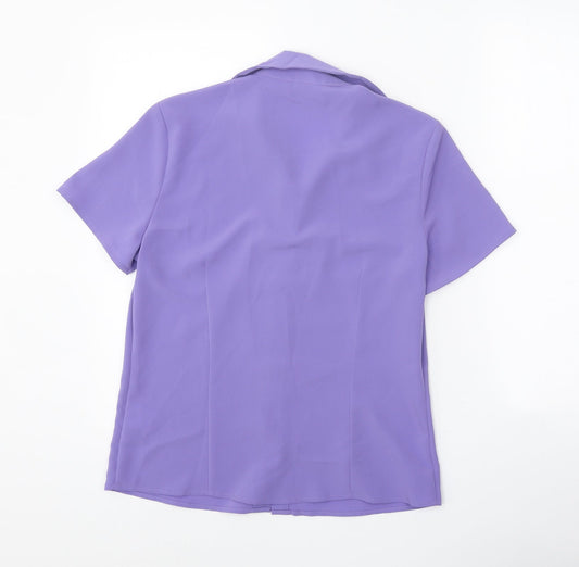 Womens UK Size 10 NEXT Purple Basic Button-Up