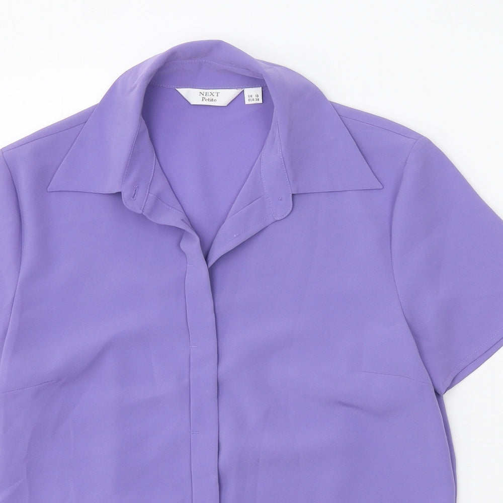 Womens UK Size 10 NEXT Purple Basic Button-Up