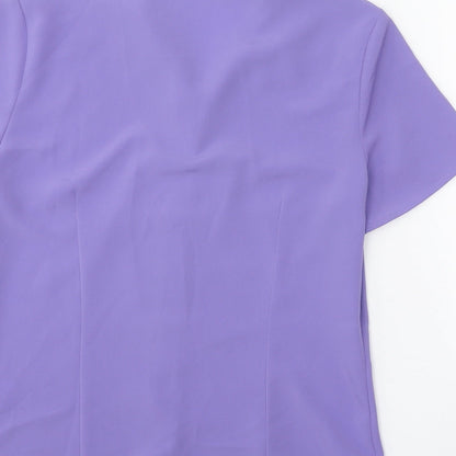 Womens UK Size 10 NEXT Purple Basic Button-Up
