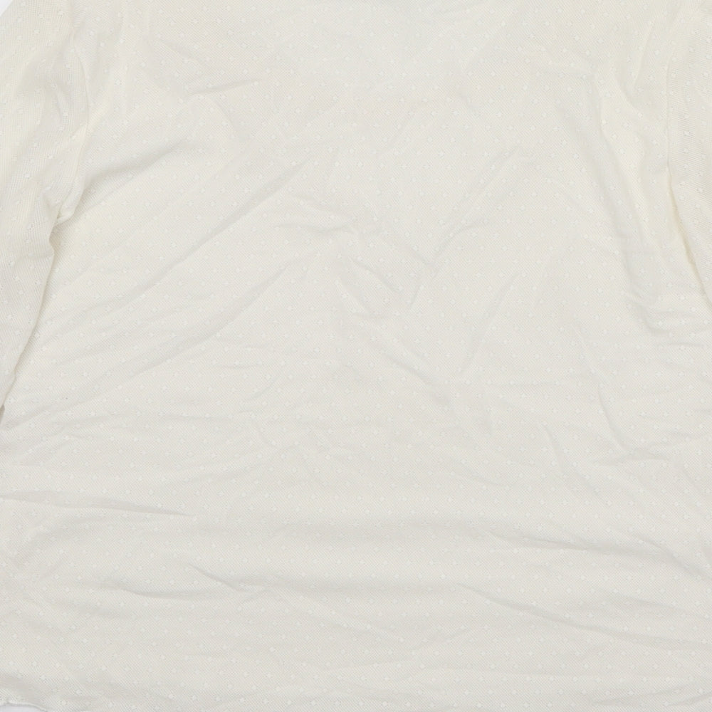 Dolly Womens White Polyester Basic T-Shirt Size M Round Neck