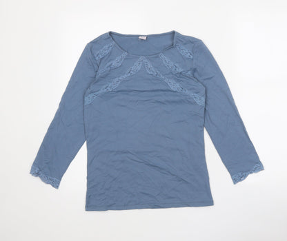 Only Hearts Womens Blue Nylon Basic T-Shirt Size M Round Neck