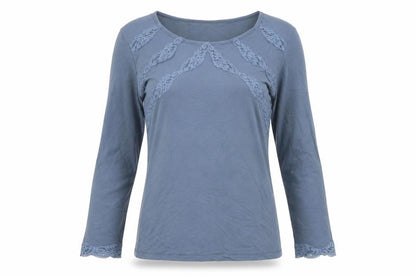 Only Hearts Womens Blue Nylon Basic T-Shirt Size M Round Neck