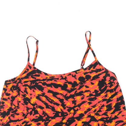 Miss Selfridge Womens Orange Geometric Polyester Camisole Tank Size 8 Scoop Neck