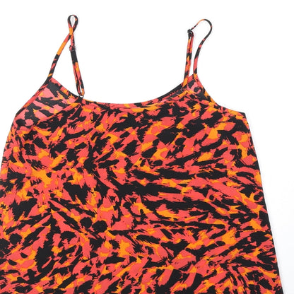 Miss Selfridge Womens Orange Geometric Polyester Camisole Tank Size 8 Scoop Neck