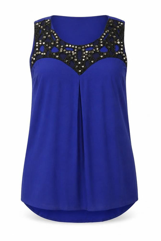 Womens UK Size 14 So Fabulous Blue Basic Blouse