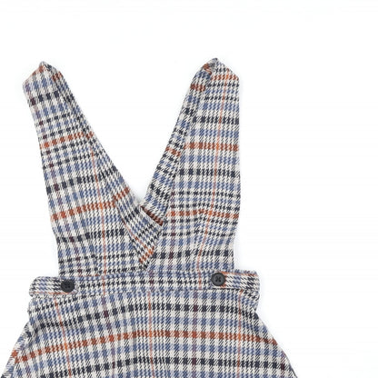 Red Herring Womens Multicoloured Geometric Polyester Pinafore/Dungaree Dress Size 8 V-Neck Button