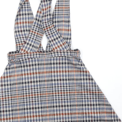 Red Herring Womens Multicoloured Geometric Polyester Pinafore/Dungaree Dress Size 8 V-Neck Button