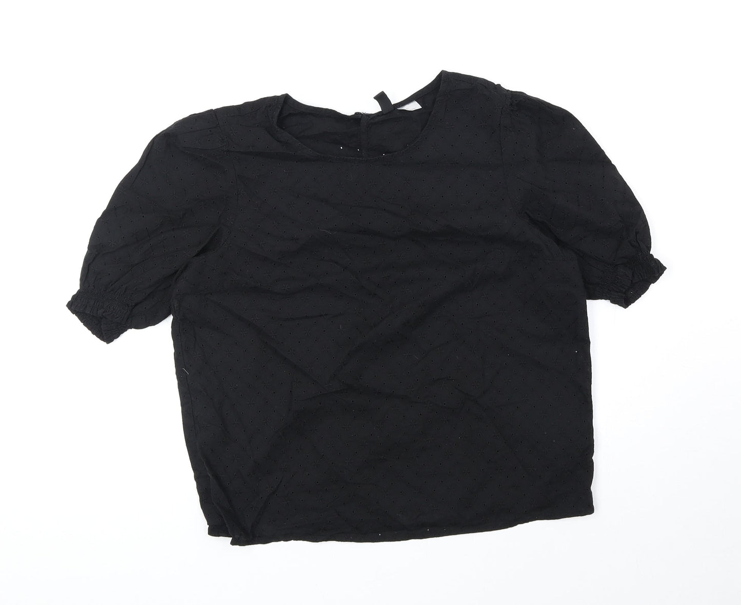 Womens UK Size 6 Divided Black Basic Blouse