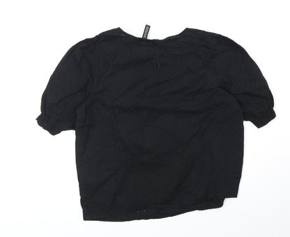 Womens UK Size 6 Divided Black Basic Blouse