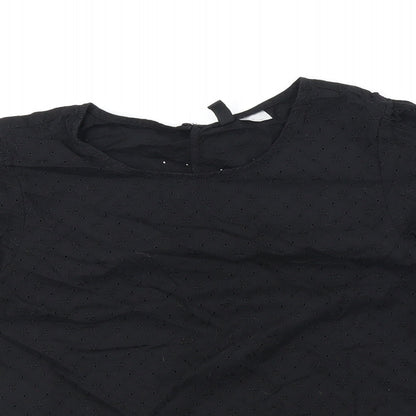 Womens UK Size 6 Divided Black Basic Blouse