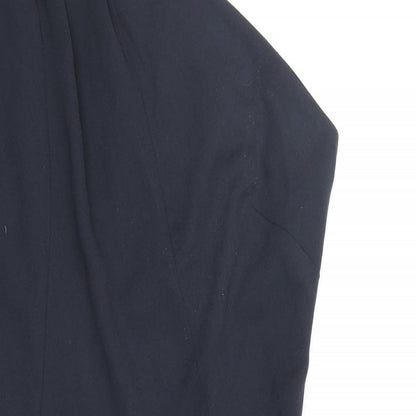 Warehouse Womens Blue Polyester Shift Size 10 One Shoulder Zip