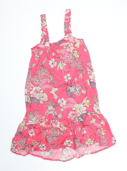 Marks and Spencer Womens Pink Geometric Viscose Top Dress Size 6
