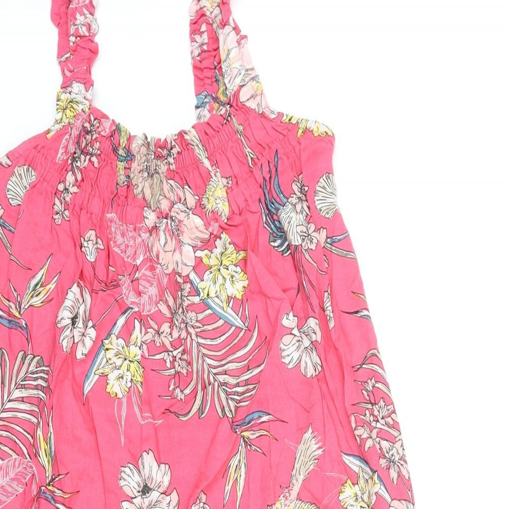 Marks and Spencer Womens Pink Geometric Viscose Top Dress Size 6