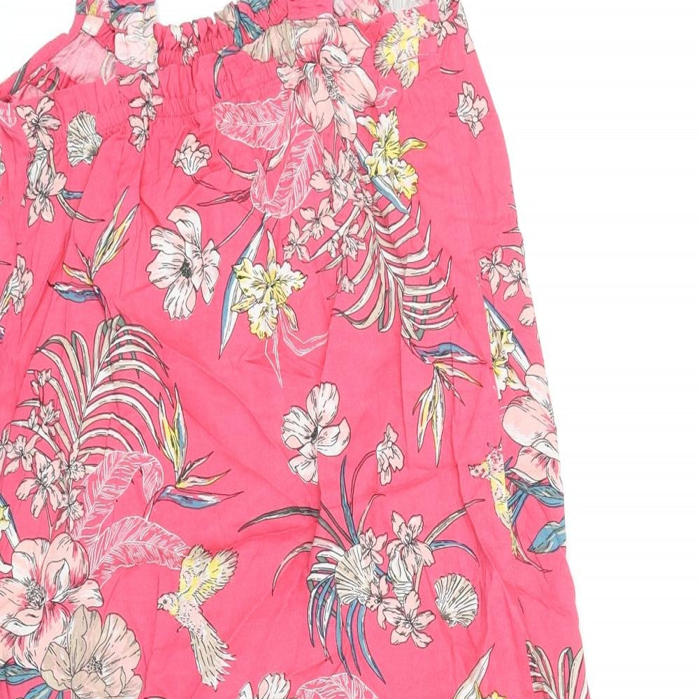 Marks and Spencer Womens Pink Geometric Viscose Top Dress Size 6