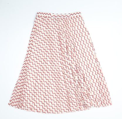 Marks and Spencer Womens Pink Geometric Polyester Swing Skirt Size 14