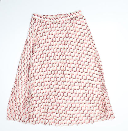 Marks and Spencer Womens Pink Geometric Polyester Swing Skirt Size 14