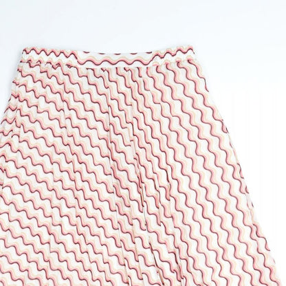 Marks and Spencer Womens Pink Geometric Polyester Swing Skirt Size 14