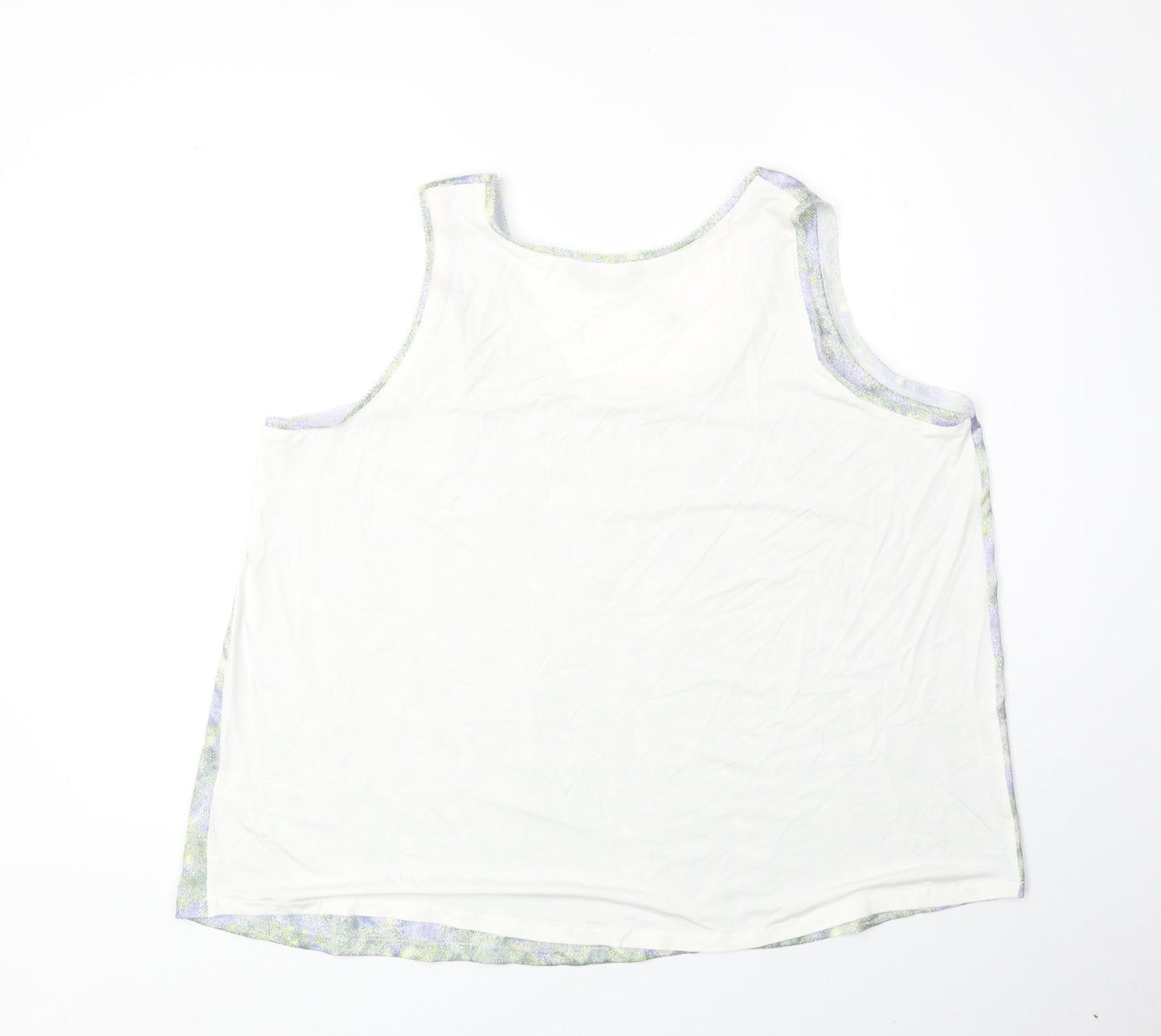 Marks and Spencer Womens Multicoloured Geometric Polyester Basic Tank Size 18 Round Neck