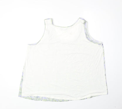 Marks and Spencer Womens Multicoloured Geometric Polyester Basic Tank Size 18 Round Neck