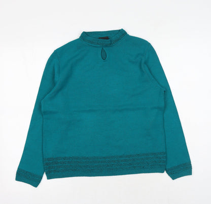Womens UK Size S Florida Green Pullover Jumper