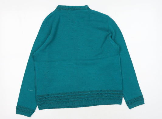 Womens UK Size S Florida Green Pullover Jumper