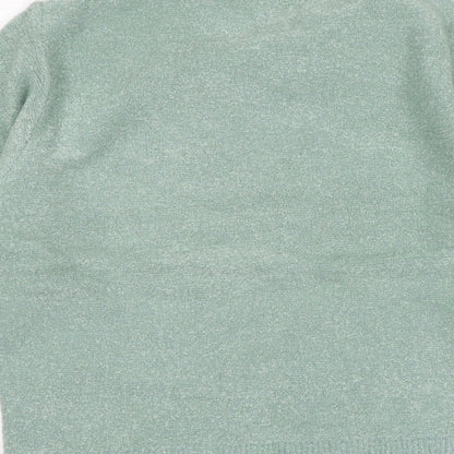 4 Me Womens Green Round Neck Acrylic Pullover Jumper Size S