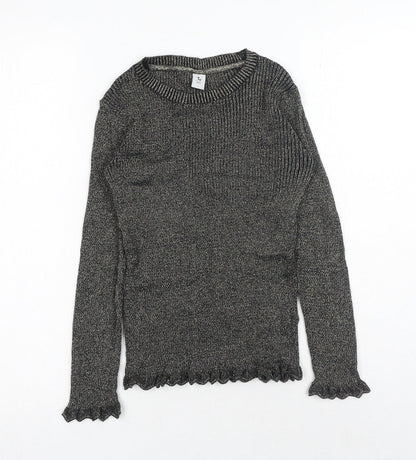 TU Womens Gold Round Neck Cotton Pullover Jumper Size 10