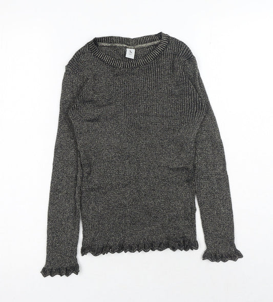 TU Womens Gold Round Neck Cotton Pullover Jumper Size 10