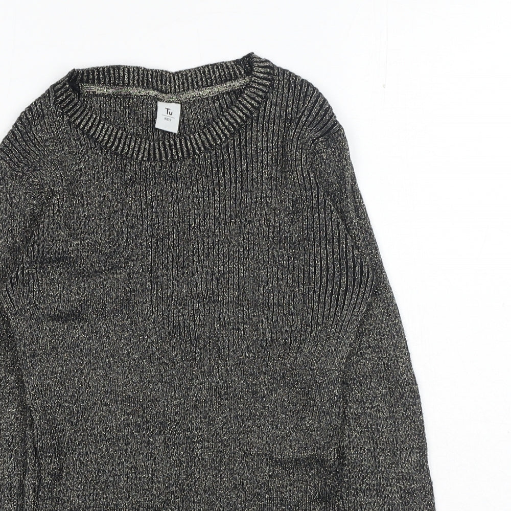 TU Womens Gold Round Neck Cotton Pullover Jumper Size 10