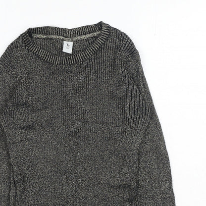 TU Womens Gold Round Neck Cotton Pullover Jumper Size 10