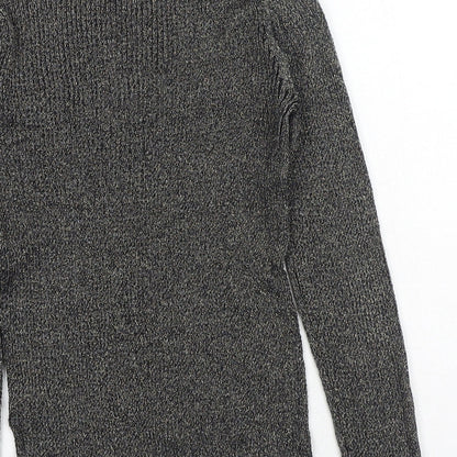 TU Womens Gold Round Neck Cotton Pullover Jumper Size 10