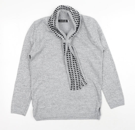 Envy Womens Grey Round Neck Acrylic Pullover Jumper Size S