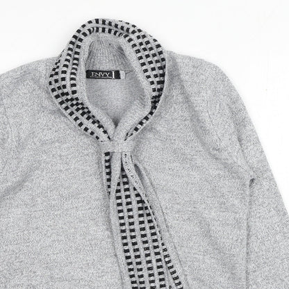 Envy Womens Grey Round Neck Acrylic Pullover Jumper Size S