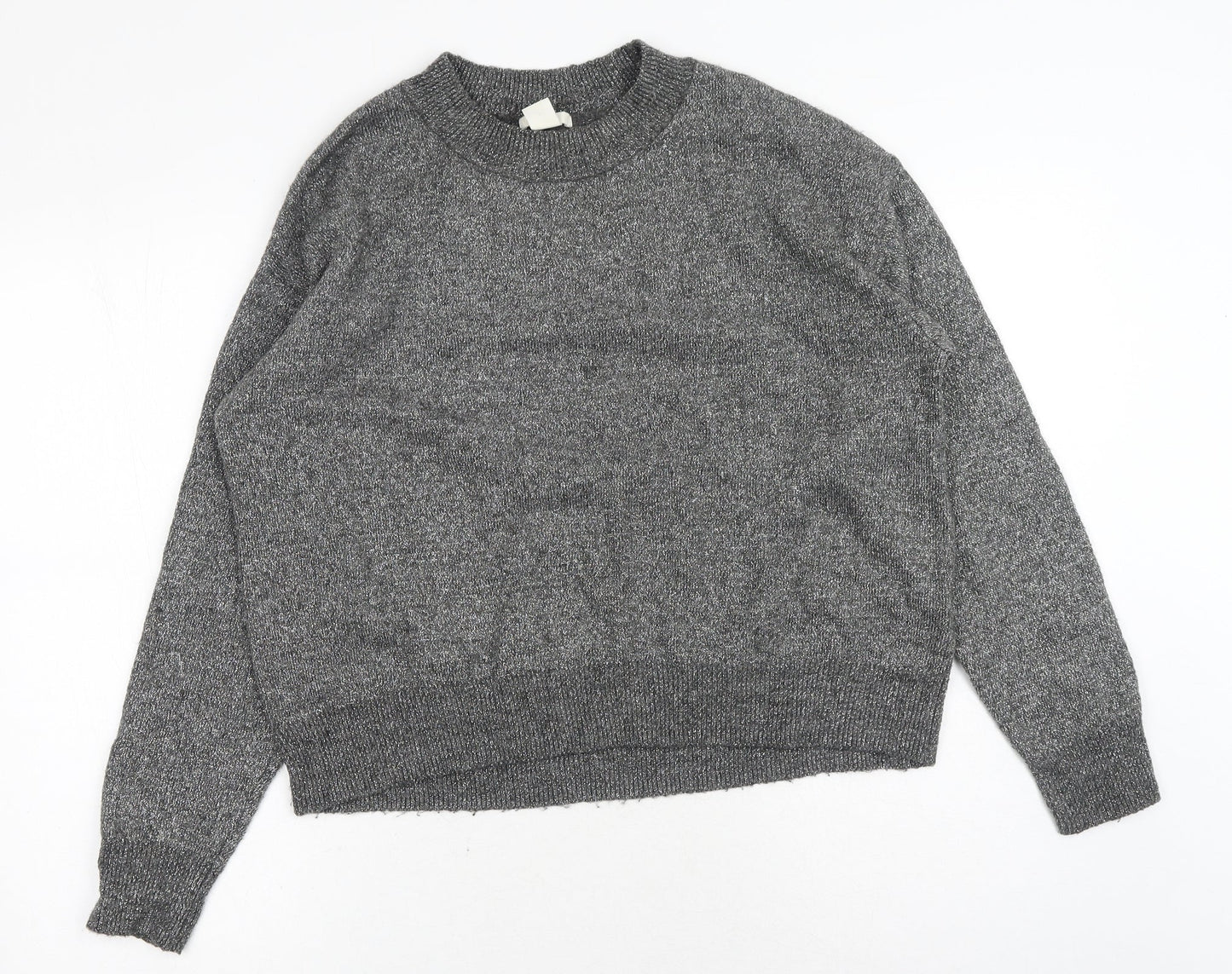 Womens UK Size M H&M Silver Pullover Jumper