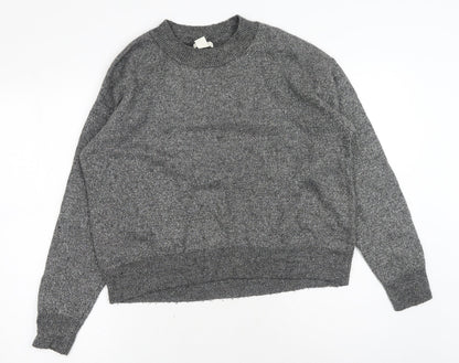 Womens UK Size M H&M Silver Pullover Jumper