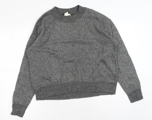 Womens UK Size M H&M Silver Pullover Jumper