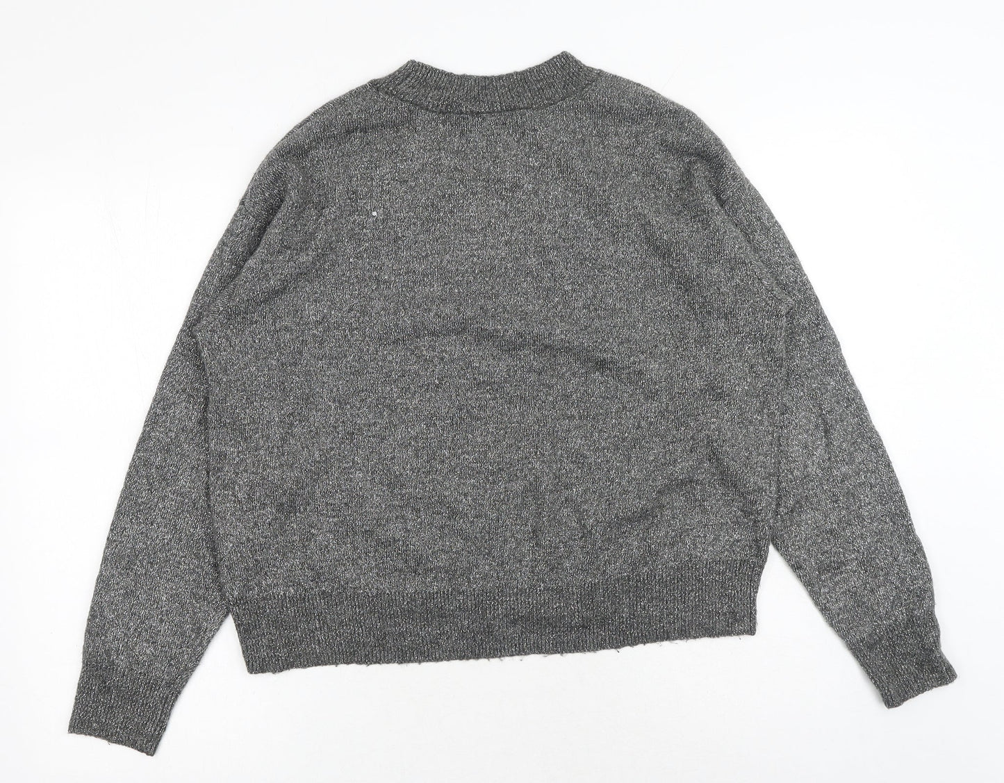 Womens UK Size M H&M Silver Pullover Jumper
