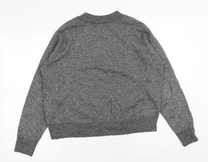 Womens UK Size M H&M Silver Pullover Jumper