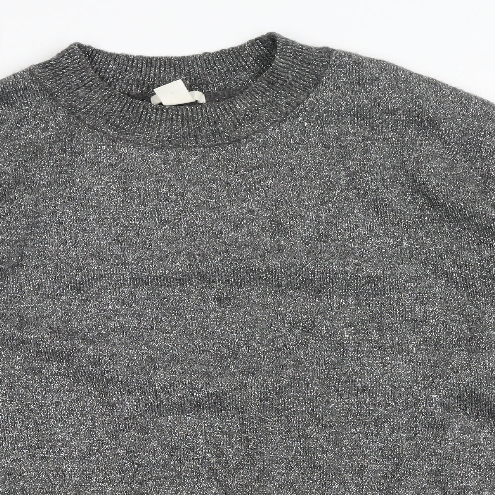 Womens UK Size M H&M Silver Pullover Jumper