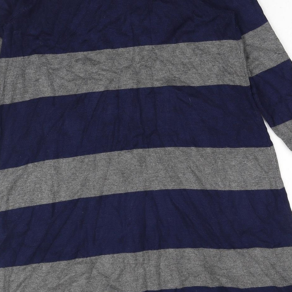 Intown Womens Blue Striped Cotton Jumper Dress Size M Round Neck Pullover