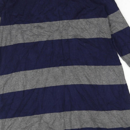 Intown Womens Blue Striped Cotton Jumper Dress Size M Round Neck Pullover