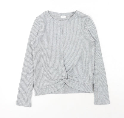 NEXT Girls Grey Viscose Pullover Sweatshirt Size 11 Years Pullover